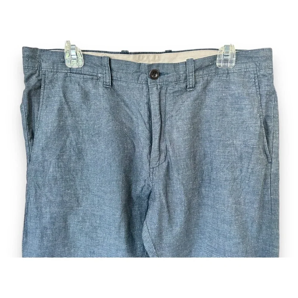 J. Crew 484 Blue Linen Blend Slim Pants cotton coastal preppy